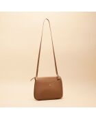 Sac bandoulière Irma en cuir cognac - 25x17,5x6 cm