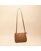 Sac bandoulière Irma en cuir cognac - 25x17,5x6 cm