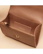 Porte-monnaie Mona en cuir cognac - 11x9x1,5 cm