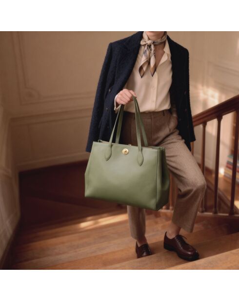 Sac à main Camille en cuir argile - 37,1x27,2x15 cm
