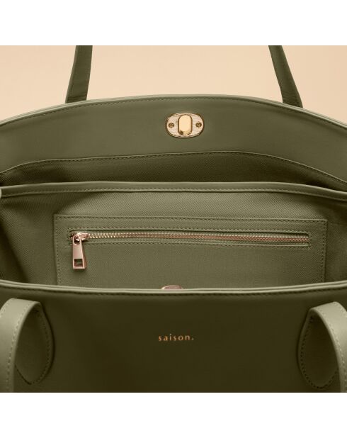 Sac à main Camille en cuir argile - 37,1x27,2x15 cm