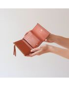 Portafoglio Emilie Brick in pelle - 13x10x2 cm