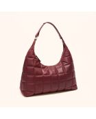 Sac porté épaule Zazie en cuir bordeaux - 45x25x16 cm
