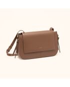 Bolso de hombro Ilona de piel taupe - 32,2x20x10 cm