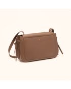 Bolso de hombro Ilona de piel taupe - 32,2x20x10 cm