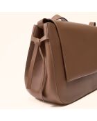 Bolso de hombro Ilona de piel taupe - 32,2x20x10 cm