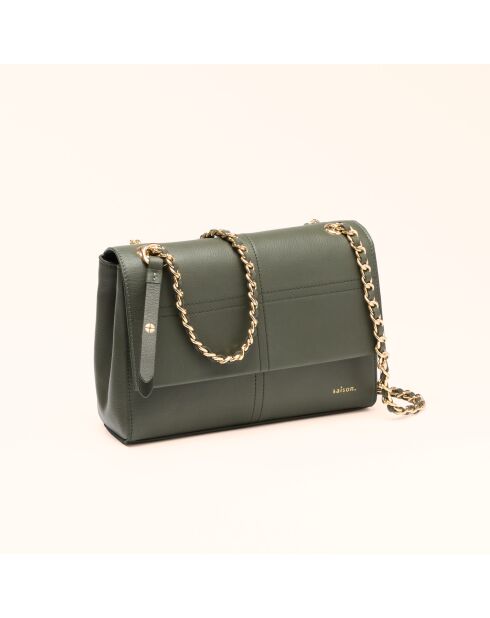 Sac porté épaule Paloma en cuir graphite - 21x14x6,5 cm