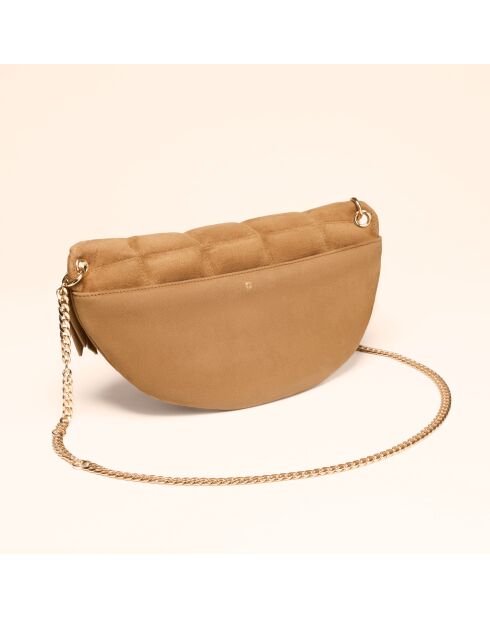 Sac banane Mado en cuir camel - 33x18x8,7 cm