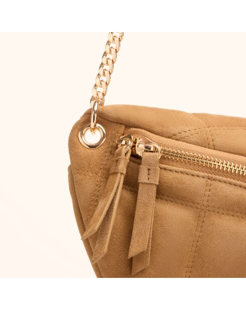 Sac banane Mado en cuir camel - 33x18x8,7 cm