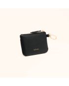 Porte-monnaie Miki en cuir noir - 10,5x7,7x1 cm