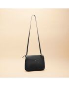 Sac bandoulière Irma en cuir noir - 25x17,5x6 cm