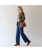 Sac seau Ninon en cuir léopard - 25,2x20,4x13,3 cm