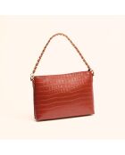 Sac bandoulière Emma en cuir brique - 21,7x15x4,3 cm