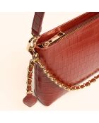 Sac bandoulière Emma en cuir brique - 21,7x15x4,3 cm