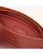 Sac bandoulière Emma en cuir brique - 21,7x15x4,3 cm