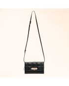 Portefeuille Ruth en cuir noir - 19x11x3 cm