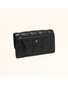 Portefeuille Ruth en cuir noir - 19x11x3 cm