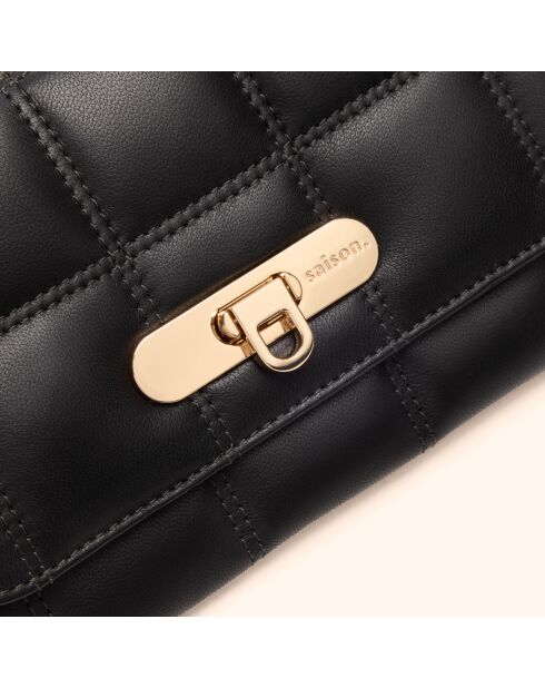 Portefeuille Ruth en cuir noir - 19x11x3 cm