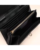 Portefeuille Ruth en cuir noir - 19x11x3 cm