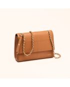 Sac porté épaule Paloma en cuir pécan - 21x14x6,5 cm