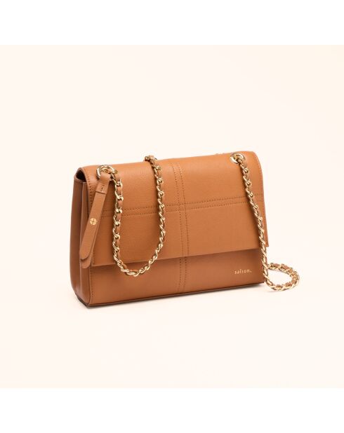 Sac porté épaule Paloma en cuir pécan - 21x14x6,5 cm