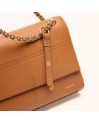 Sac porté épaule Paloma en cuir pécan - 21x14x6,5 cm