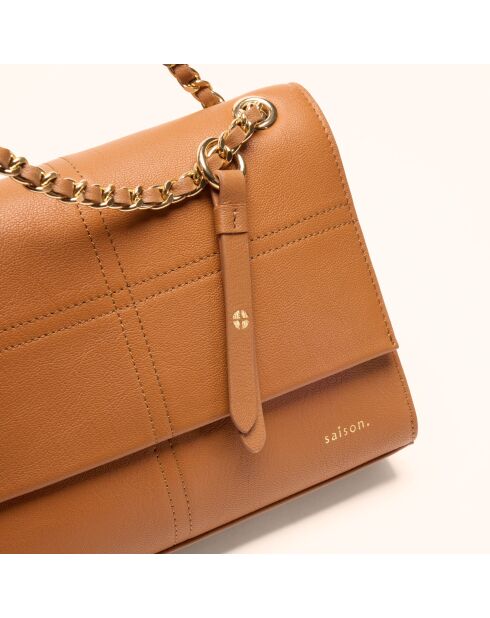 Sac porté épaule Paloma en cuir pécan - 21x14x6,5 cm