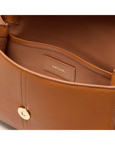 Sac porté épaule Paloma en cuir pécan - 21x14x6,5 cm