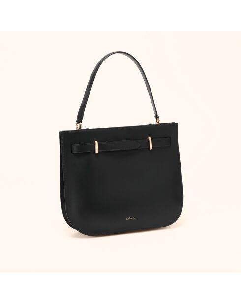 Sac à main Pilar en cuir noir - 28,5x23,5x6 cm