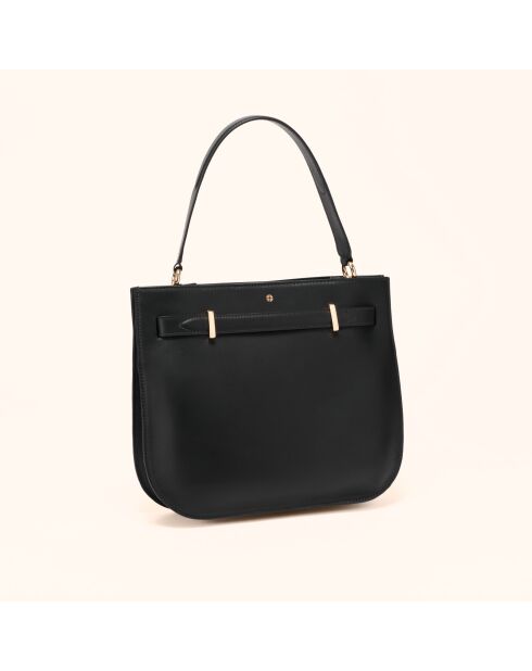 Sac à main Pilar en cuir noir - 28,5x23,5x6 cm
