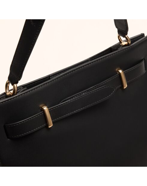 Sac à main Pilar en cuir noir - 28,5x23,5x6 cm