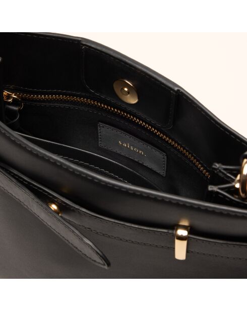 Sac à main Pilar en cuir noir - 28,5x23,5x6 cm