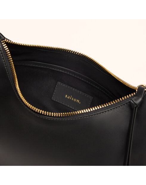 Ingrid schwarze Lederhandtasche - 31,5x16,6x8 cm