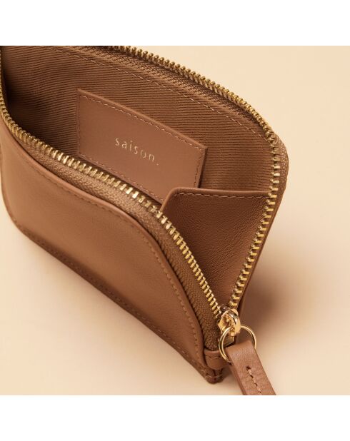 Portacarte Sophie in pelle color nocciola - 128 x 85 mm