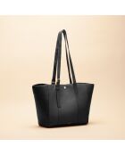 Sac cabas Magda en cuir noir - 28,5x27x13 cm