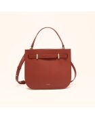 Sac à main Pilar en cuir brique - 28,5x23,5x6 cm
