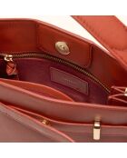 Sac à main Pilar en cuir brique - 28,5x23,5x6 cm