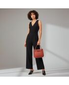 Sac à main Pilar en cuir brique - 28,5x23,5x6 cm