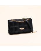 Sac porté épaule Frida en cuir noir - 29x17,3x7 cm