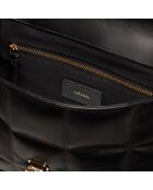 Sac porté épaule Frida en cuir noir - 29x17,3x7 cm