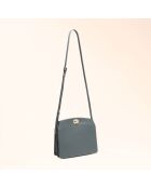 Sac bandoulière Suzon en cuir gris - 22x18,8x6 cm