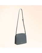 Sac bandoulière Suzon en cuir gris - 22x18,8x6 cm