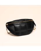 Sac banane Mado en cuir noir - 33x18x8,7 cm