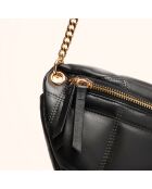 Sac banane Mado en cuir noir - 33x18x8,7 cm