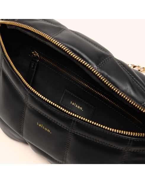 Sac banane Mado en cuir noir - 33x18x8,7 cm
