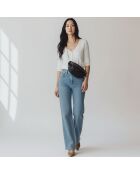 Sac banane Mado en cuir noir - 33x18x8,7 cm