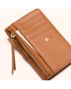 Portafoglio Olga in pelle di pecan - 13x8x1 cm