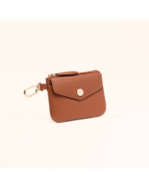 Porte-monnaie Miki en cuir tomette - 10,5x7,7x1 cm