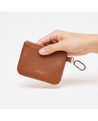 Porte-monnaie Miki en cuir tomette - 10,5x7,7x1 cm