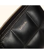 Zwarte leren portemonnee Coco - 11x9x3 cm